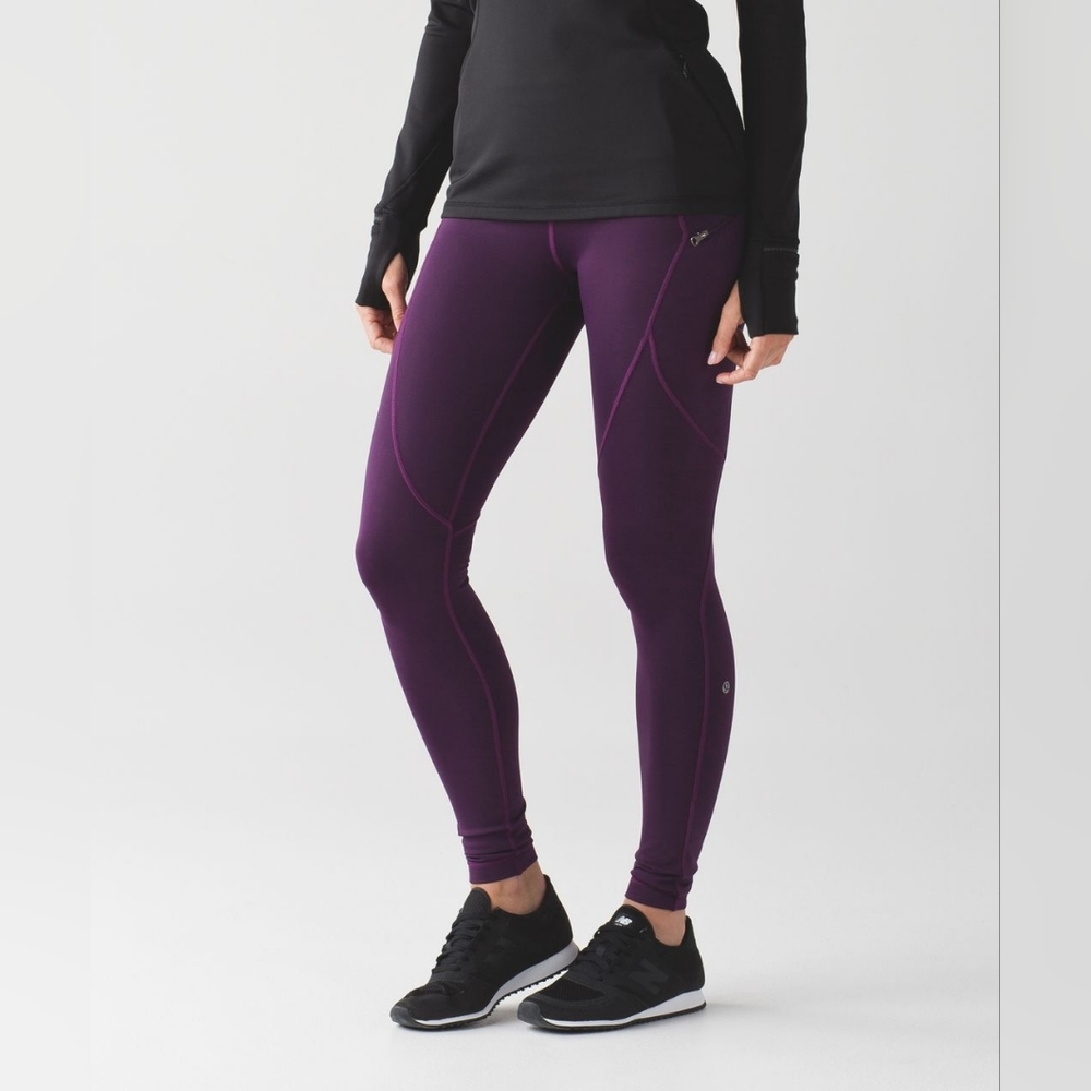 Lululemon First Mile Tech Tight Darkest Magenta Size 4